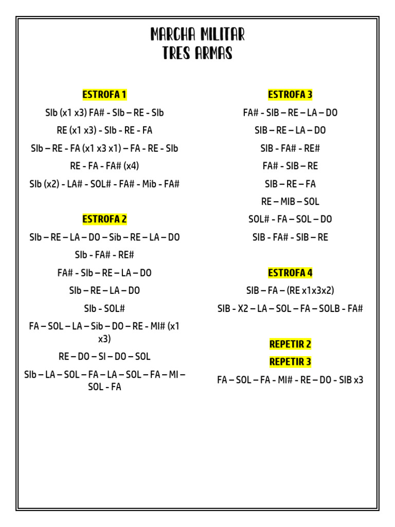 Marcha Militar Tres Armas-1 | PDF