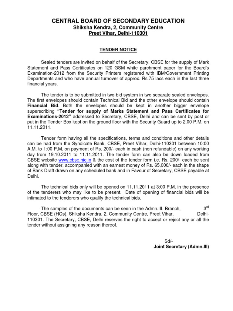 NOTICE For Marks Statment & Certificates 2012 - HQ - Delhi - 2011 | PDF ...