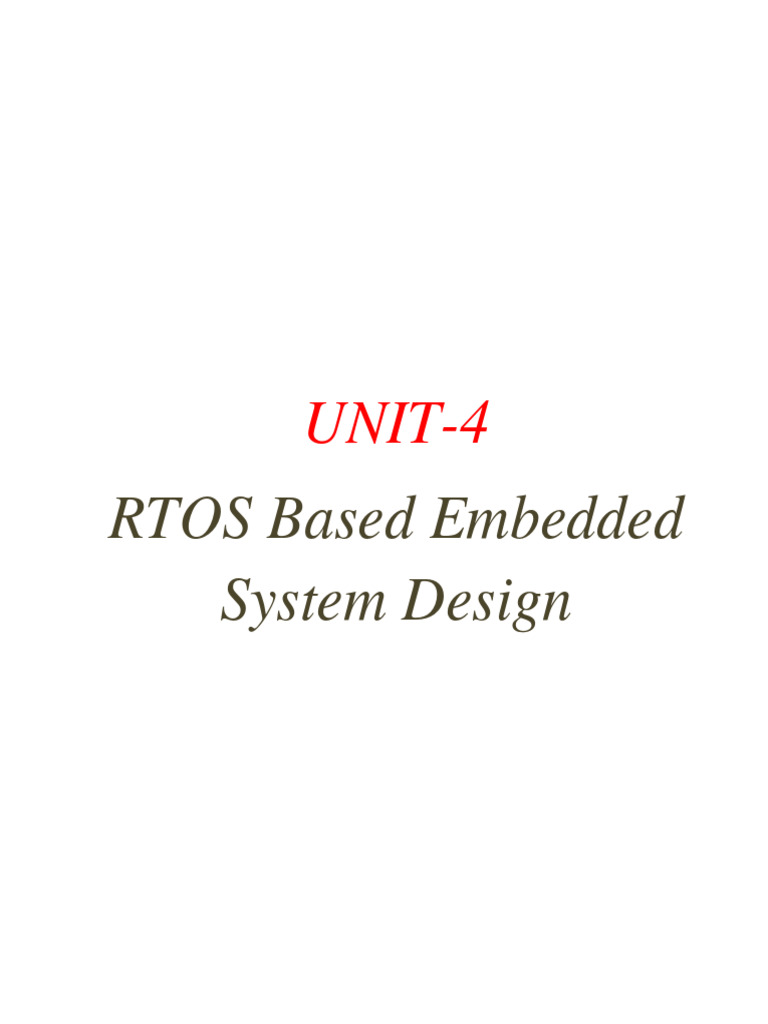 RTOS Embedded System Design Overview | PDF | Process (Computing ...