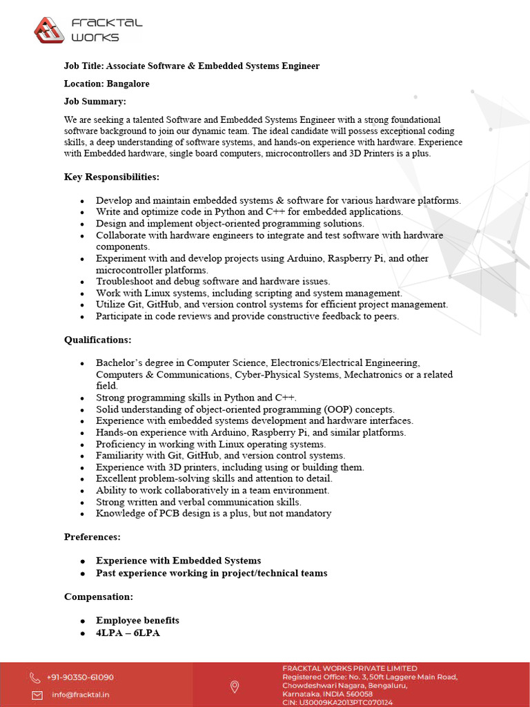 ASSOCIATE EMBEDDED SOFTWARE ENGINEER visual data 7