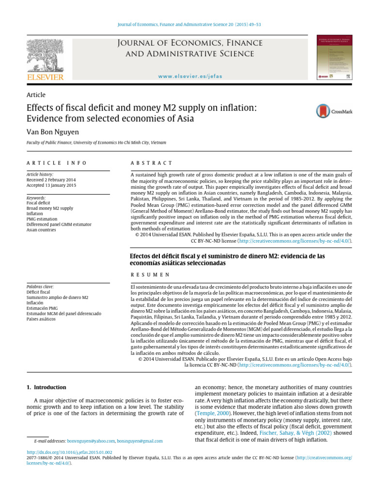 Fiscal Deficit and M2 Supply Effects on Inflation | PDF | Inflation ...