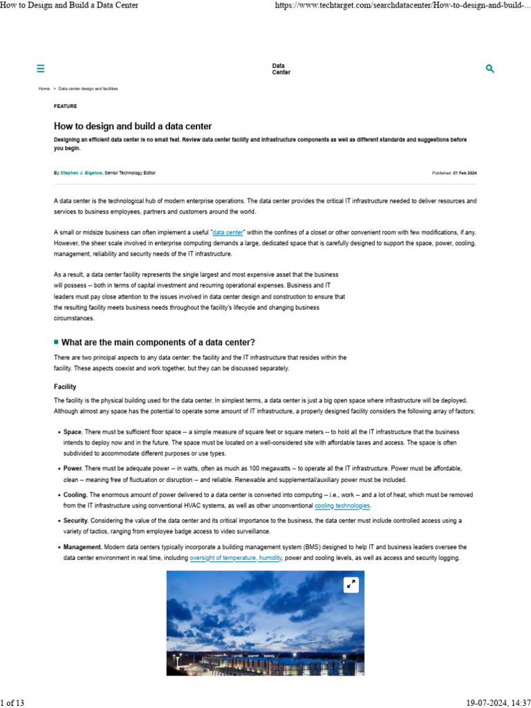 How To Design and Build A Data Center | PDF | Data Center | Computer ...