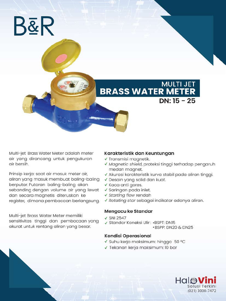 E Brosur Vinilon Group - B&R Water Meter Multi Jet Brass | PDF