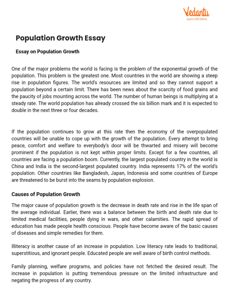 Population Growth Essay | PDF