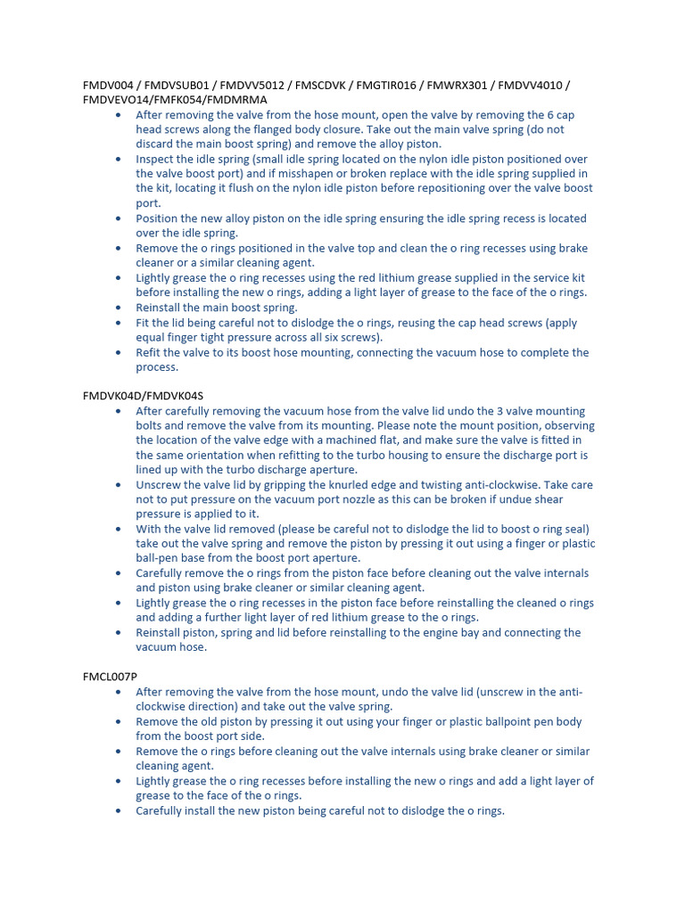 Valve Service Kit Instructions 1 FORGER | PDF | Valve | Piston