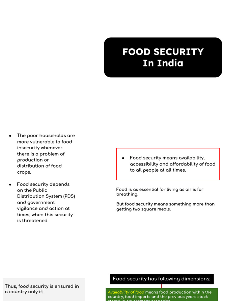 Dimensions of Food Security in India | PDF | Food Security | Famine