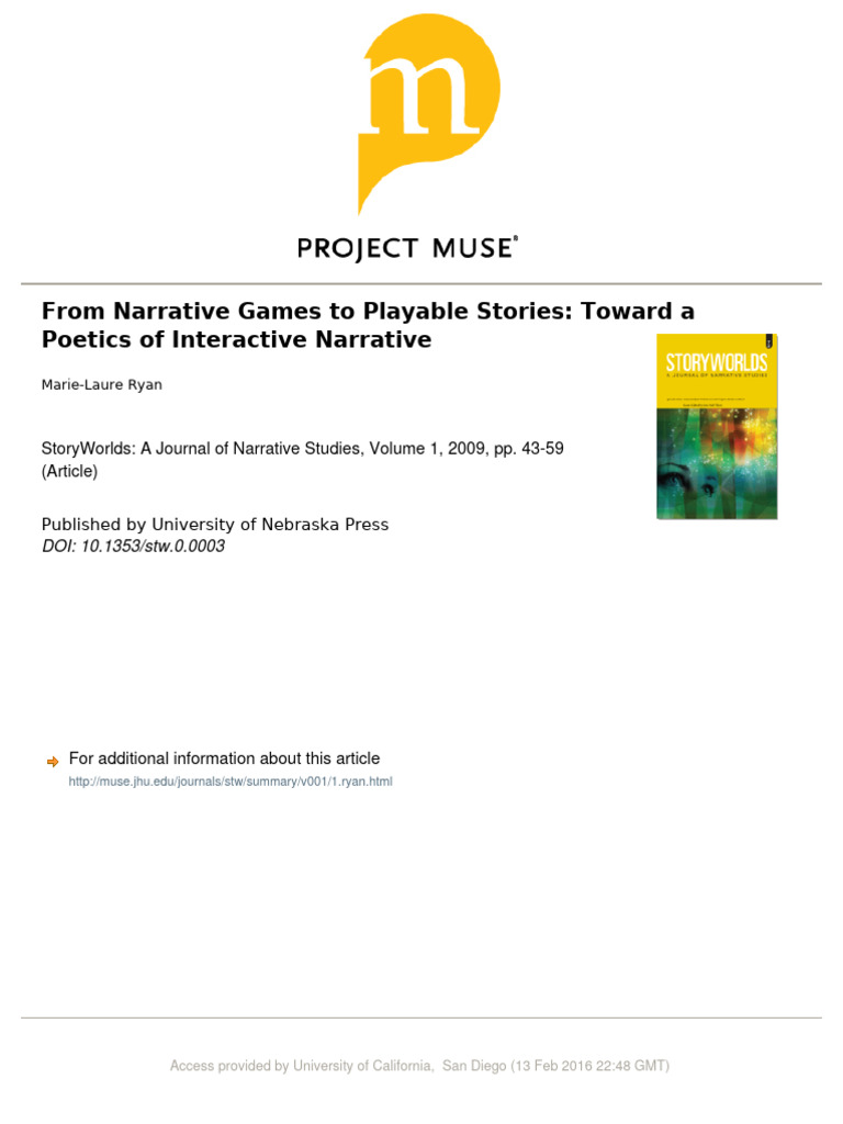 Interactive Narrative Poetics | PDF | Parsing | Narrative