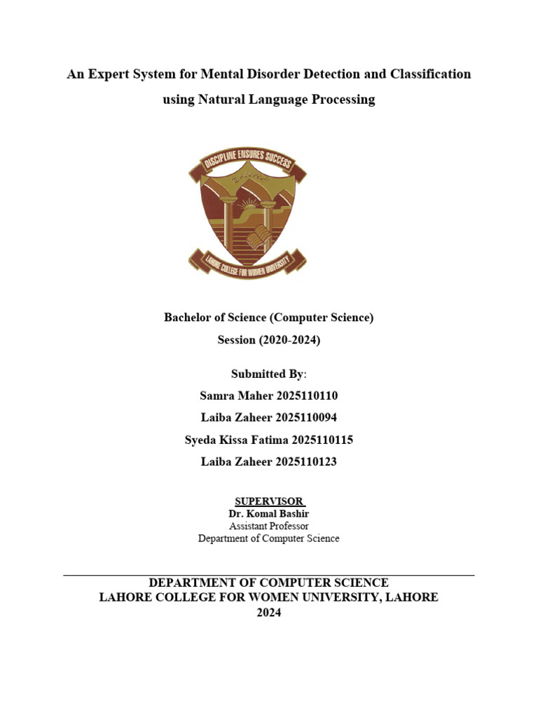 An Expert System For Mental Disorder Detection and Classification Using ...