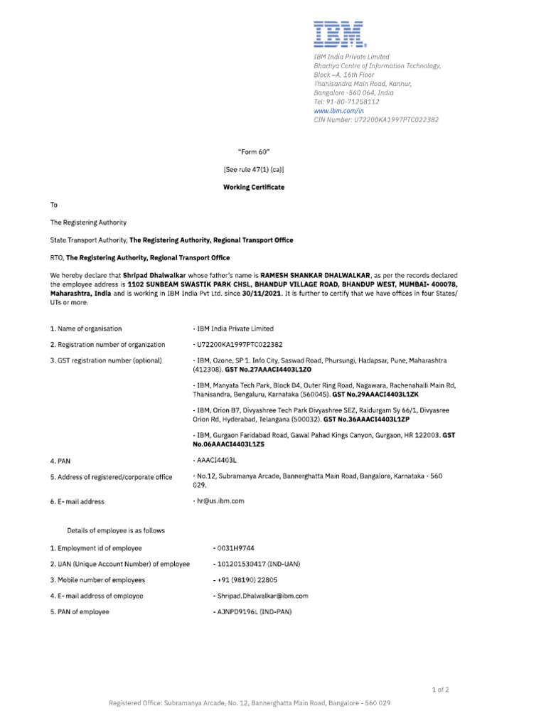 Form 60 pdf