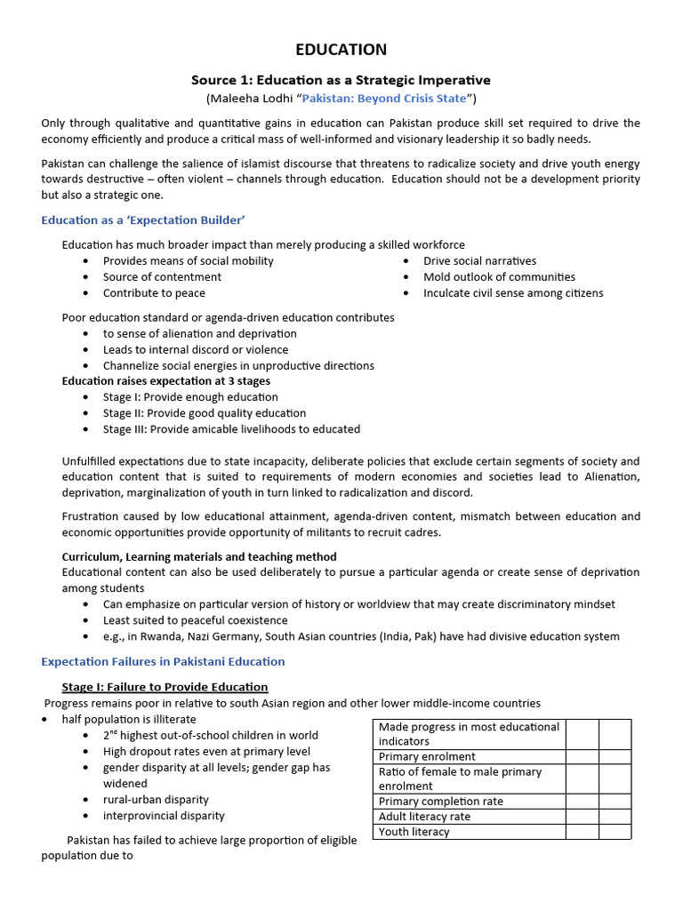 Education Challenges in Pakistan | PDF | Literacy | Pakistan