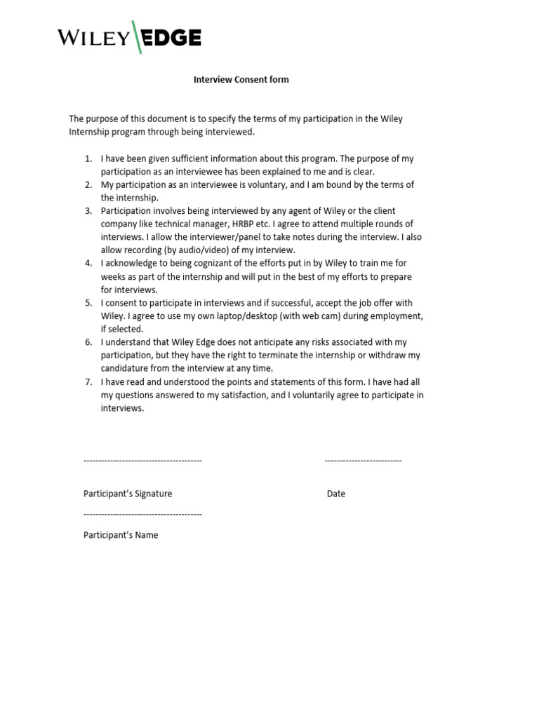 Name - Interview Consent Form | PDF