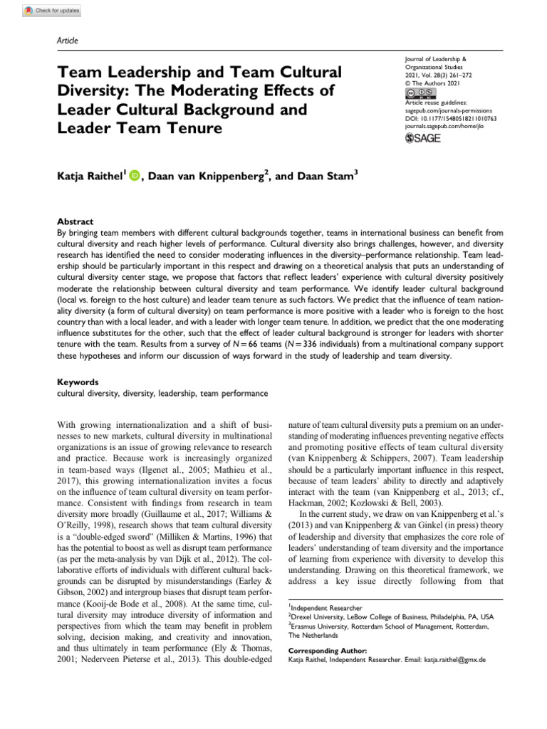 Leadership and Cultural Diversity Impact | PDF | Leadership | Stereotypes