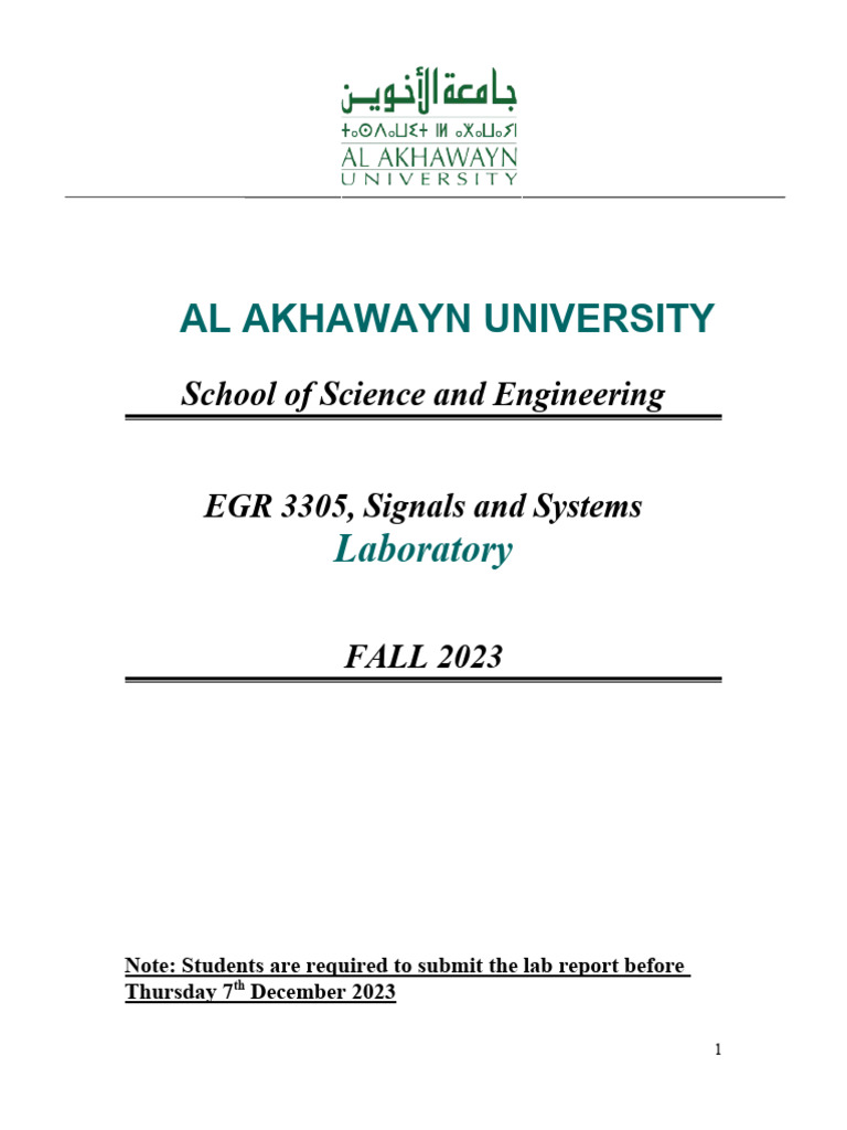 Signals and Systems Lab Guide 2023 | PDF | Matlab | Control Flow