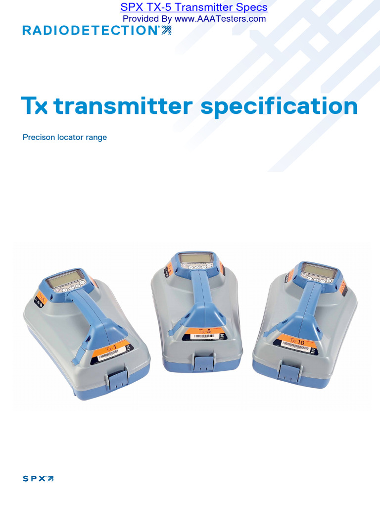 SPX TX-5 Transmitter Specifications | PDF | Transmitter | Lithium Ion ...