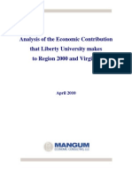 Analysis of The Economic Contribution That Liberty University Makes To Region 2000 and Virginia