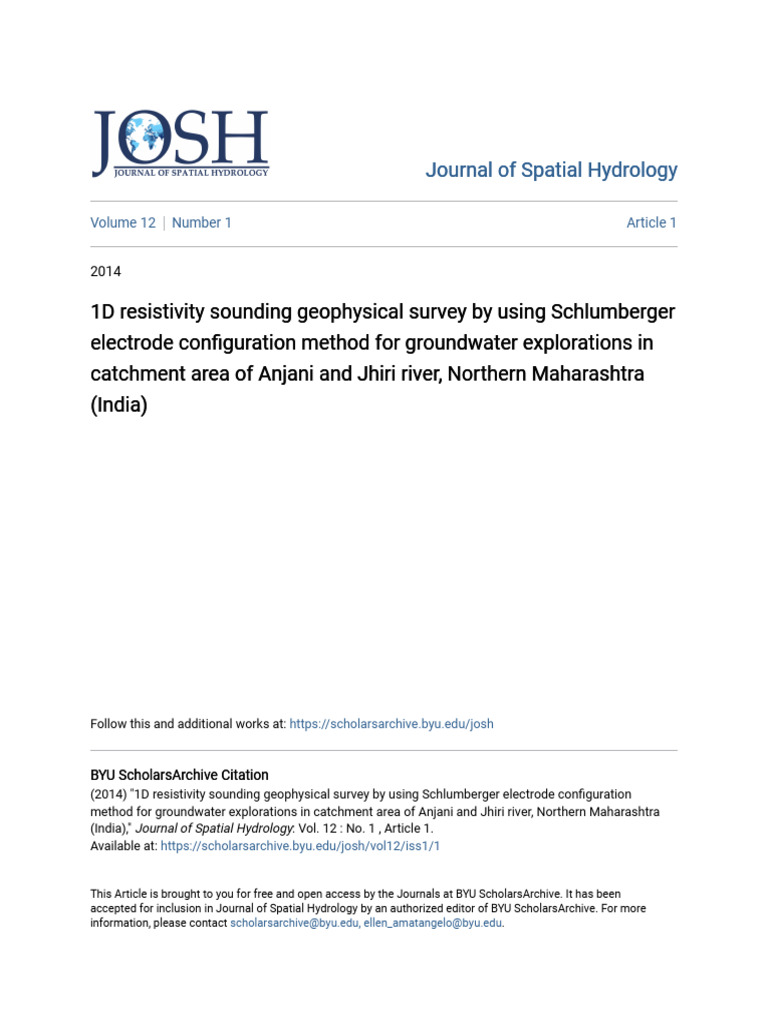 1D Resistivity Sounding Geophysical Survey by Using Schlumberger | PDF ...