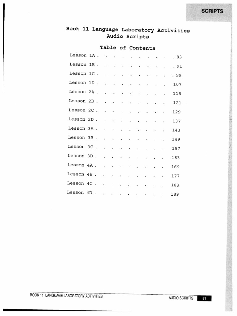Book 11 - Scripts & Answer Keys - Lab 1 | PDF