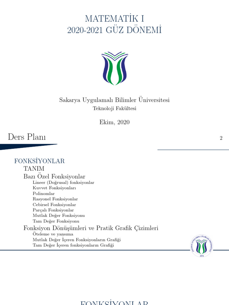 2 Hafta (Mat1) (Guz2020) | PDF