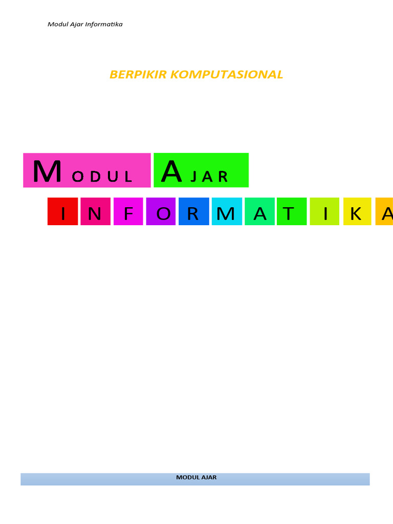 Modul Ajar Informatika: Algoritma dan Struktur Data | PDF | Karier ...
