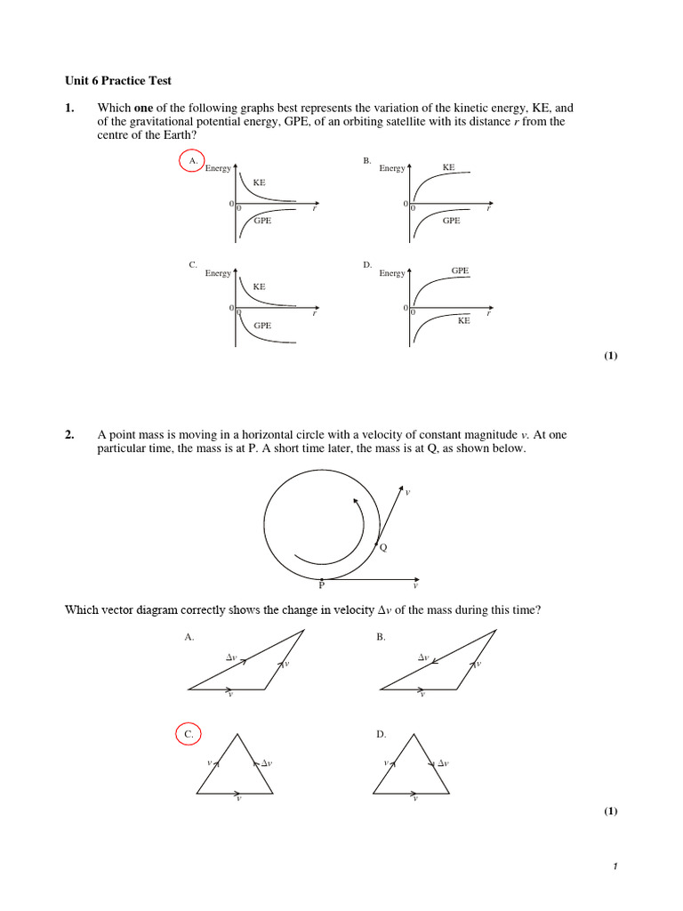 unit_6_practice_test_answers IB PHYSICAL | Download Free PDF | Force ...