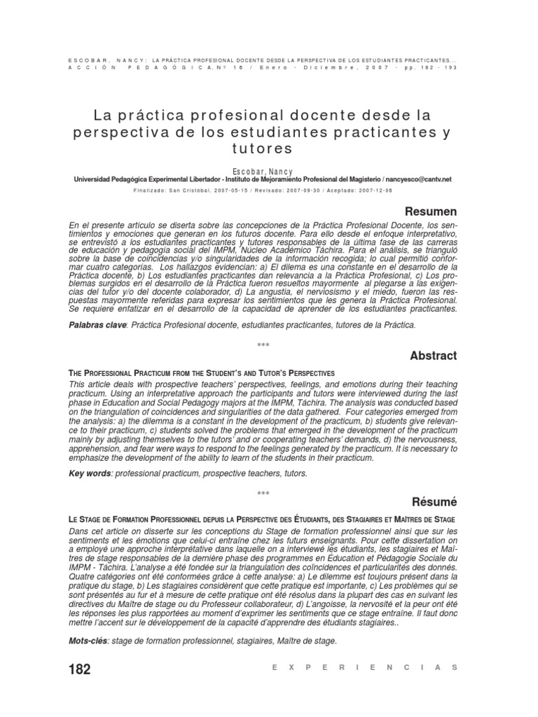 Perspectivas de Estudiantes en Práctica Docente | PDF | Complejidad ...