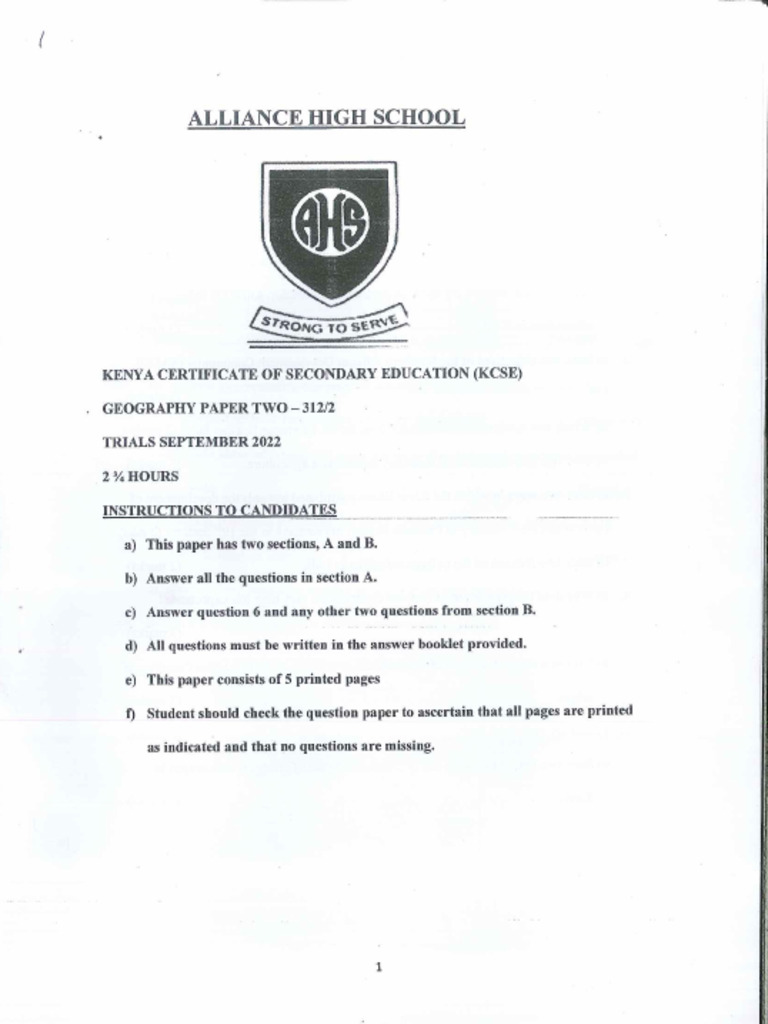 Geography Paper 2 1 | PDF
