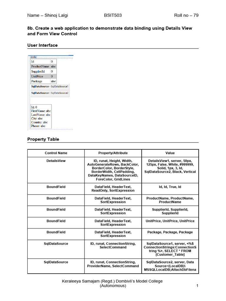 Data Binding Web App with Details & Form View | PDF | System Software ...