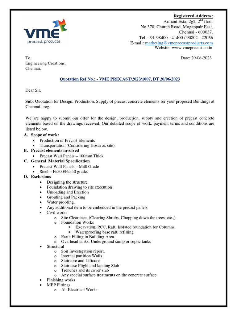 1007-VME-ENGINEERING CREATIONS-CLADDING WALL QUOTATION | Download Free ...