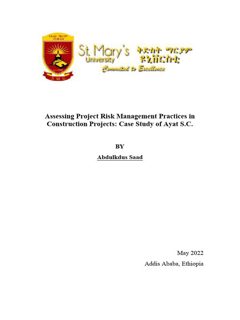 Assessing Project Risk Management PracticesinConstruction Projects Case ...