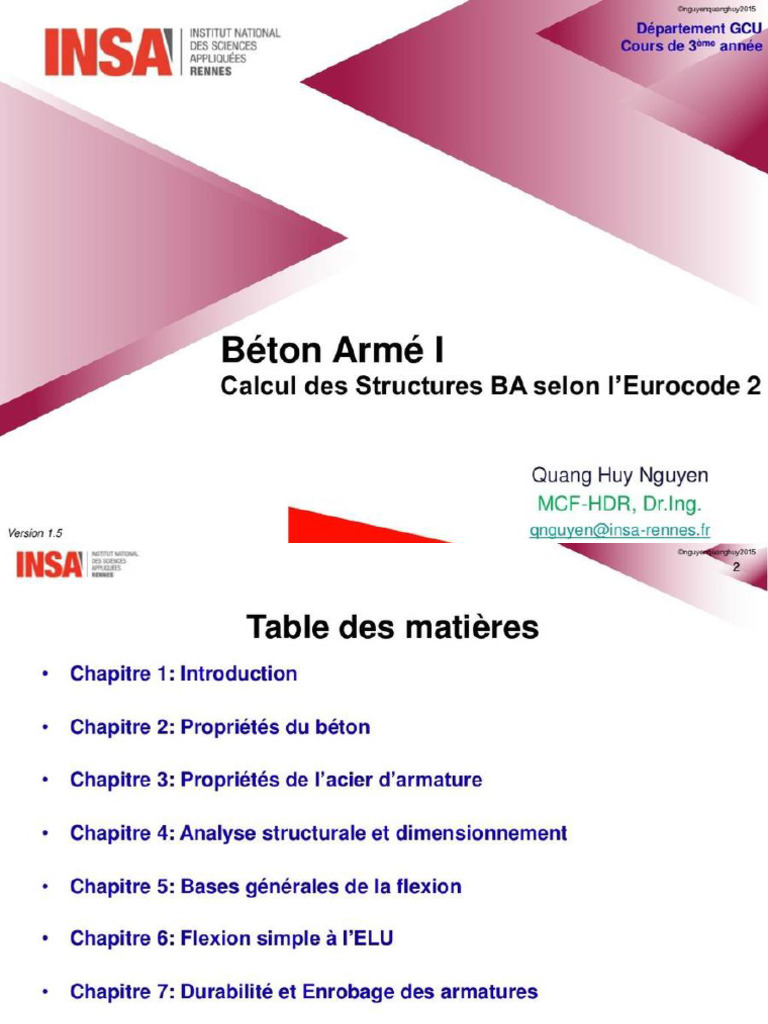Béton Armé - Calcul Des Structures BA Selon L'eurocode 2 | PDF