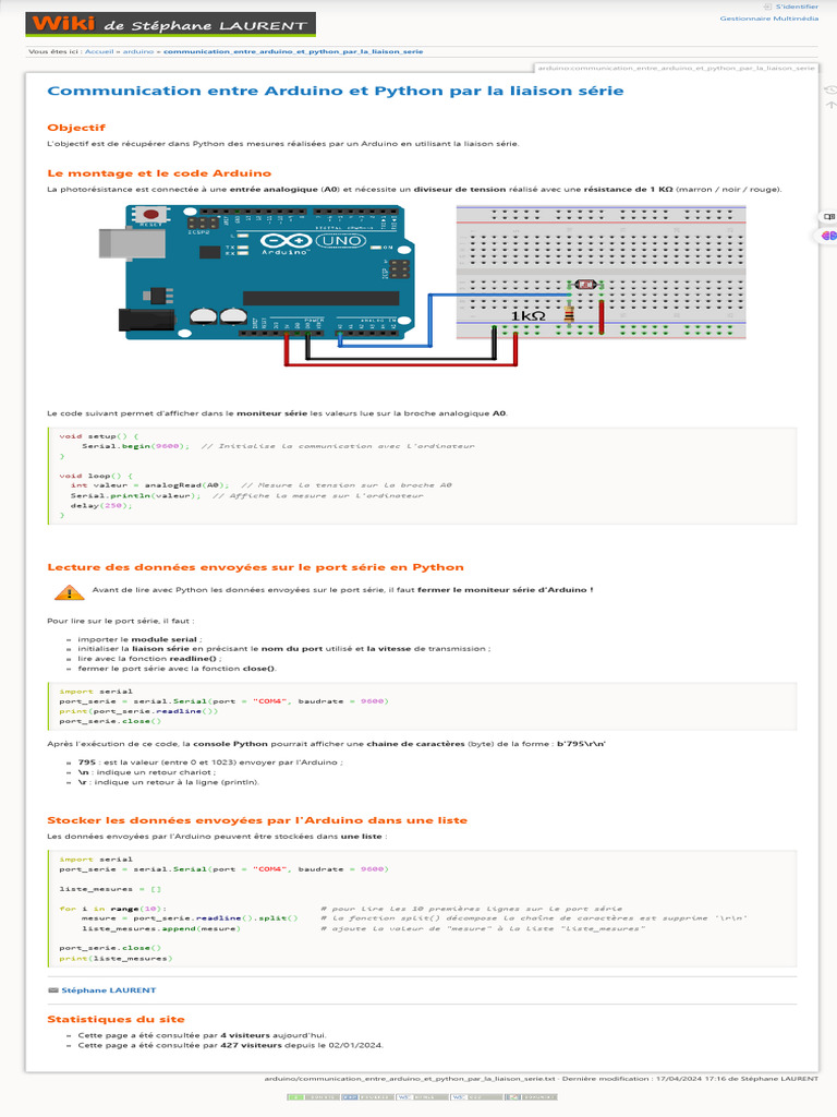Arduino et Python : Liaison Série | PDF | Python (Langage de ...