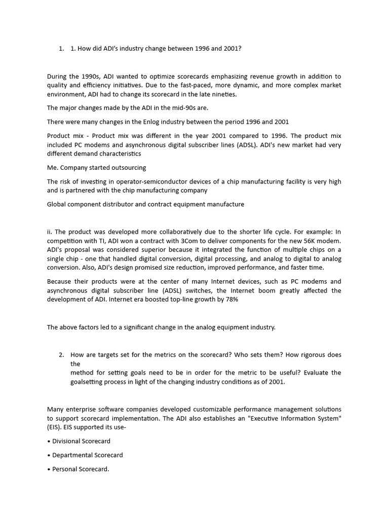 Analog Device Study Case | PDF | Performance Indicator | Digital ...