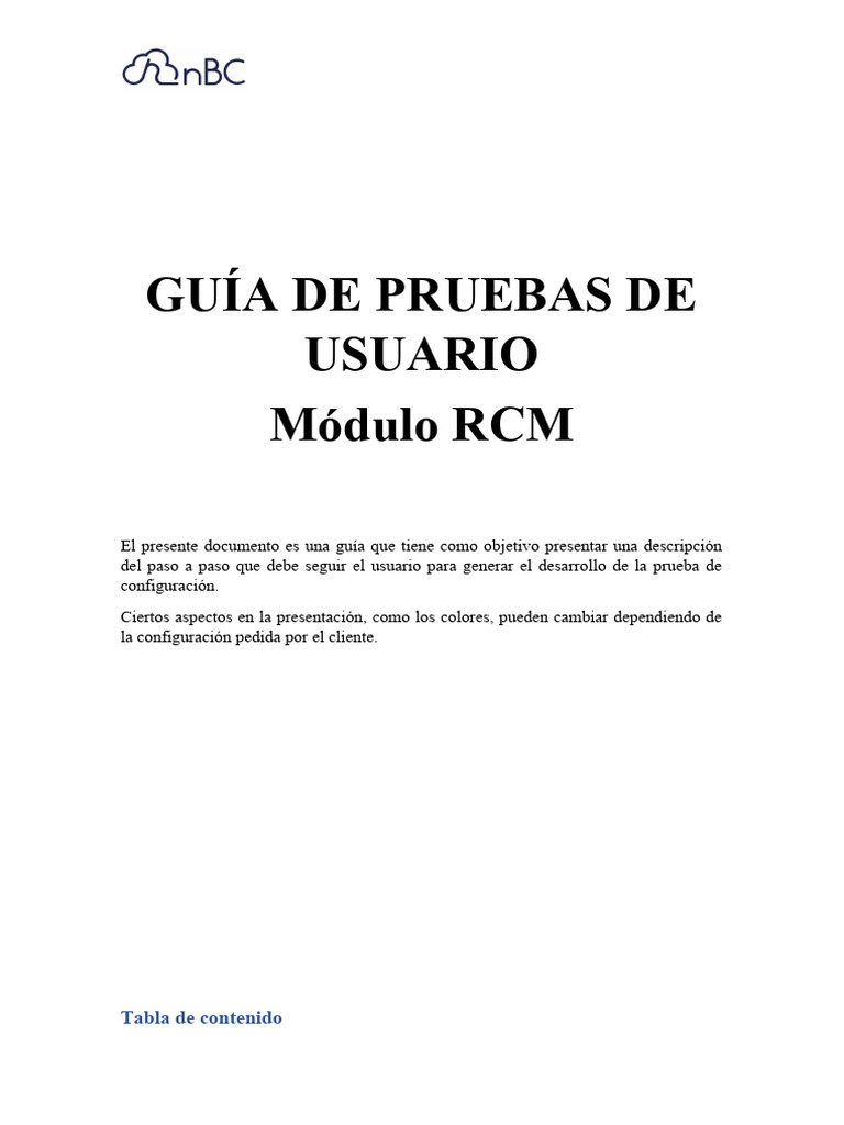 Guia de Pruebas de Configuración en Ambiente Test - Módulo RCM - 20!06 ...