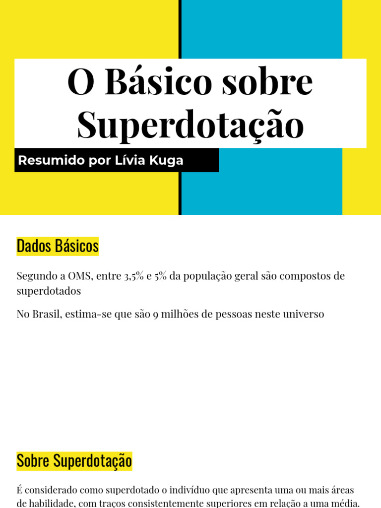 Entendendo a Superdotação e suas Características | PDF | Superdotados ...