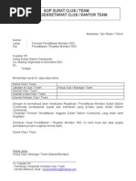 FORMULIR PENDAFTARAN ANGGOTA SSC (CLUB/TEAM)