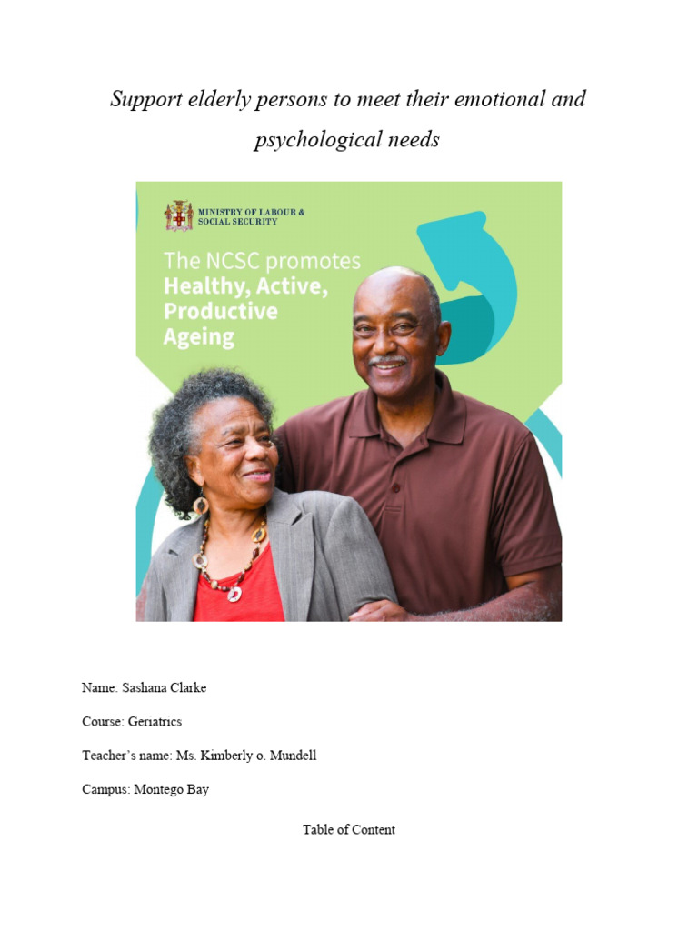 Supporting Elderly Emotional Needs | PDF | Health Care | Welfare