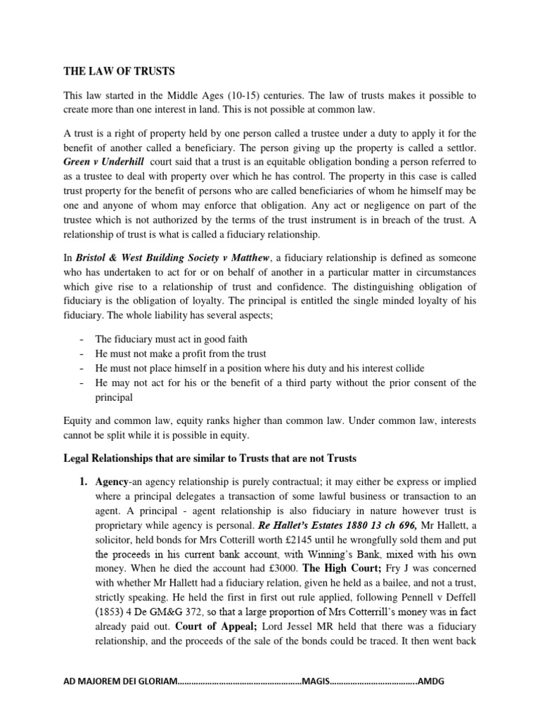 Understanding the Law of Trusts | PDF | English Trust Law | Fiduciary