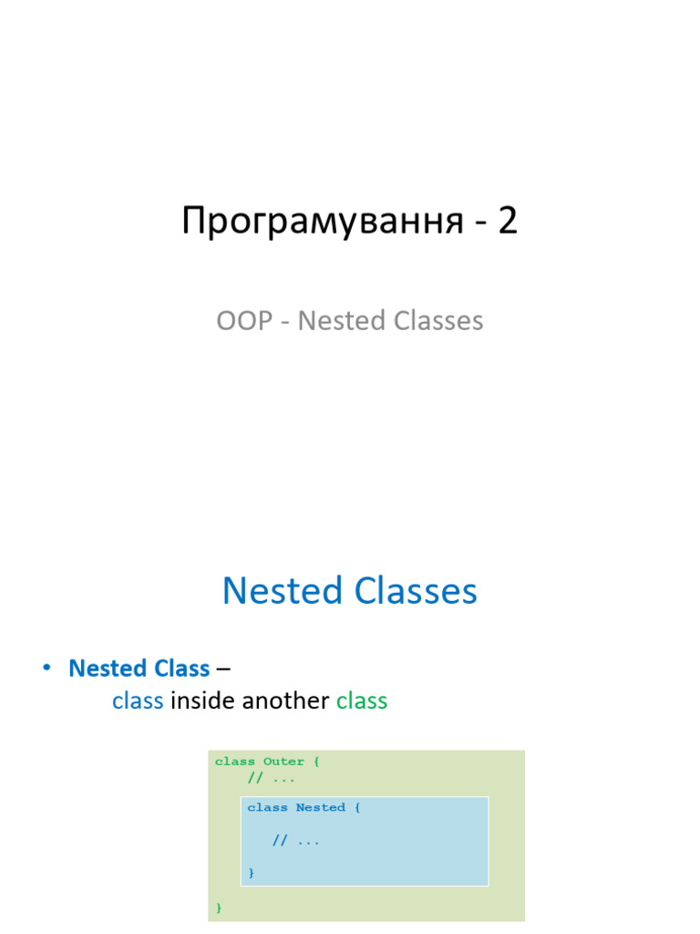 P2 03 Nestedclasses | PDF