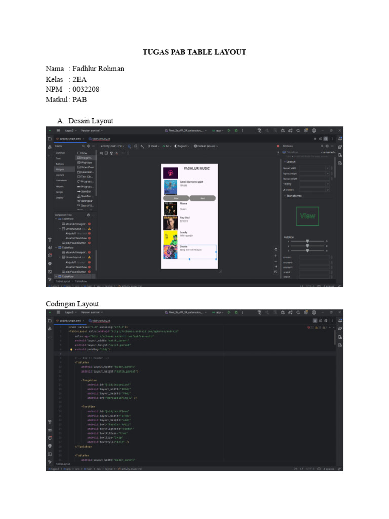 TUGAS PAB TABLE LAYOUT Fadhlur Rohman | PDF | Embedded Linux Distributions