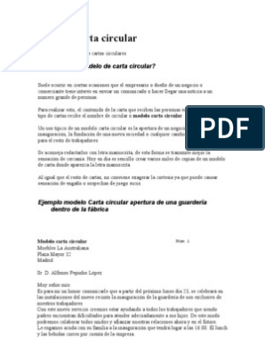 Modelo Carta Circular | PDF