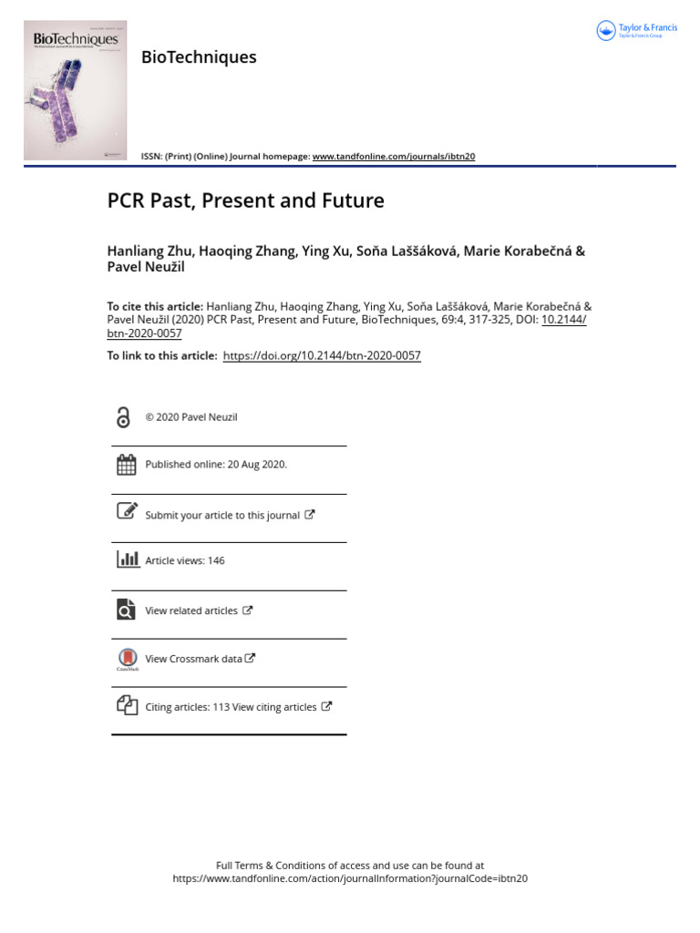 PCR Past Present and Future | PDF | Polymerase Chain Reaction | Real ...