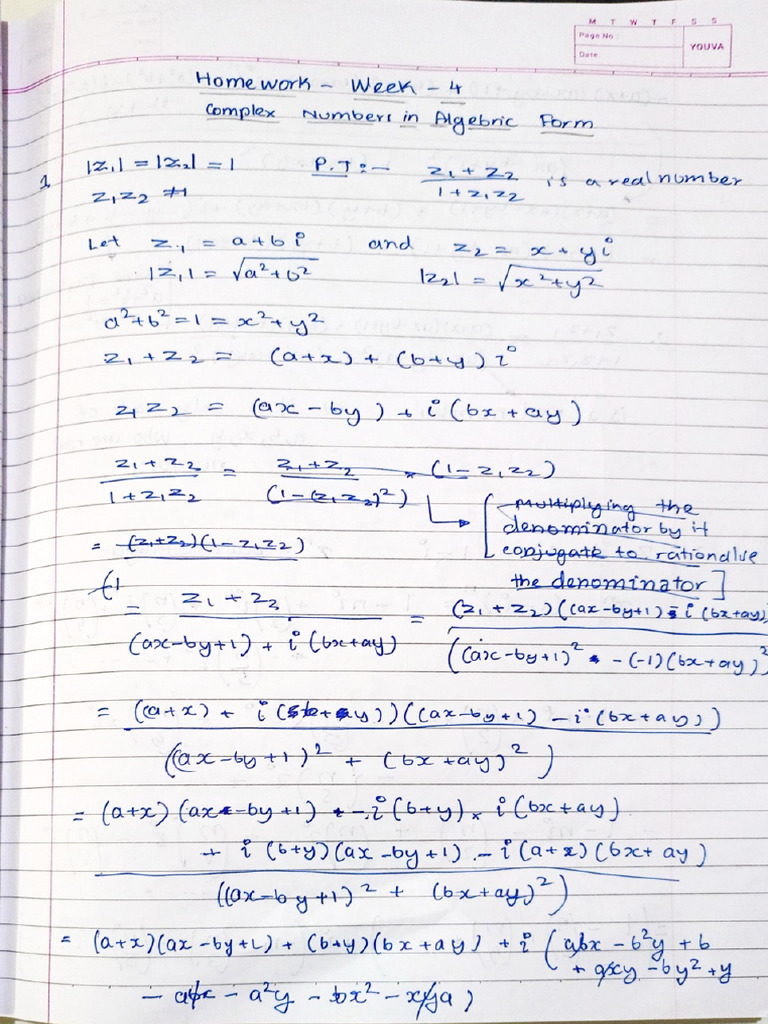 Complex Number Solved Problems | PDF