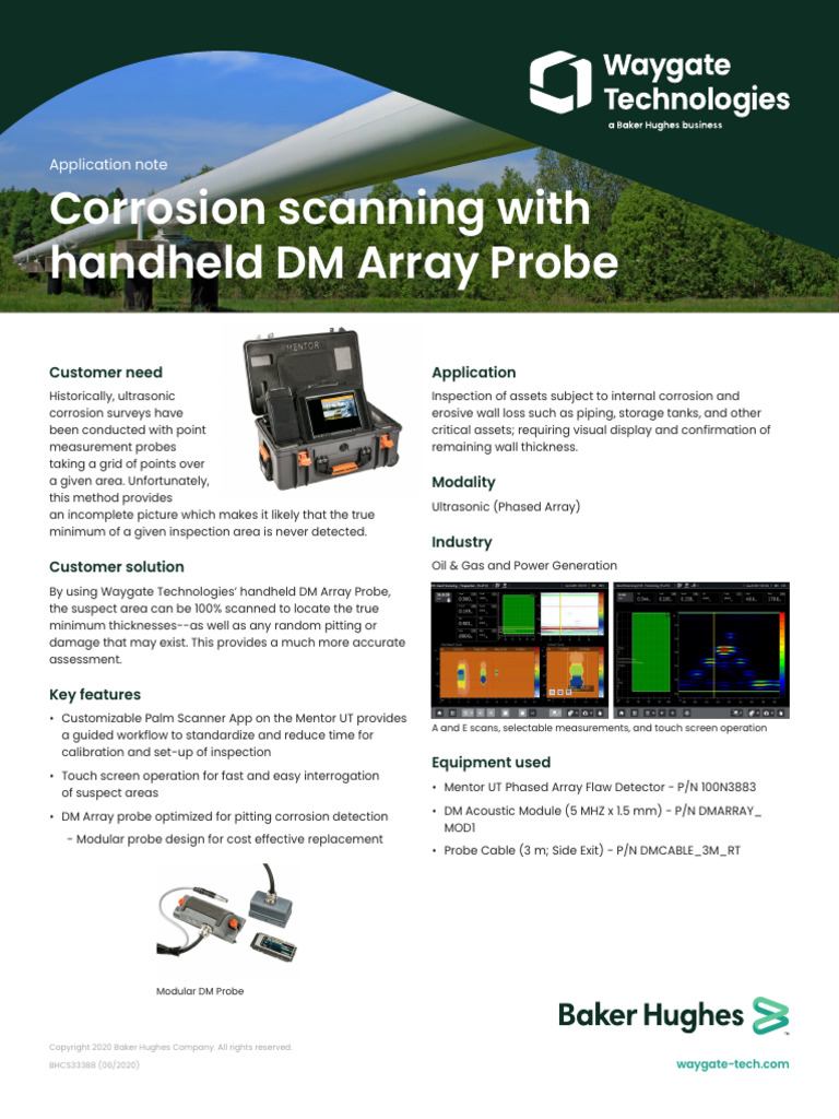 BHCS33388 Corrosion Inspection With Manual DM Probe App Note - R1 | PDF