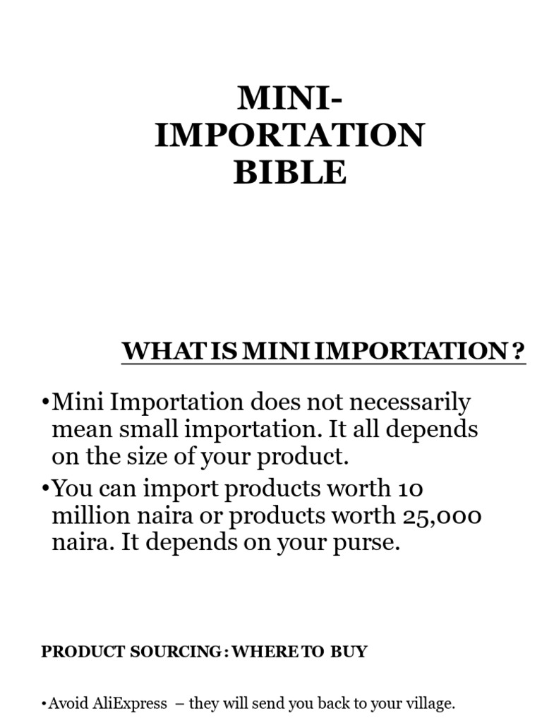 Bonus 3 MiniImportation | PDF | Retail | E Commerce
