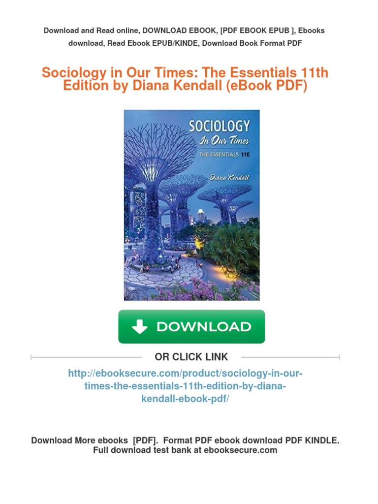 Get sociology in our times the essentials 11th edition by diana
