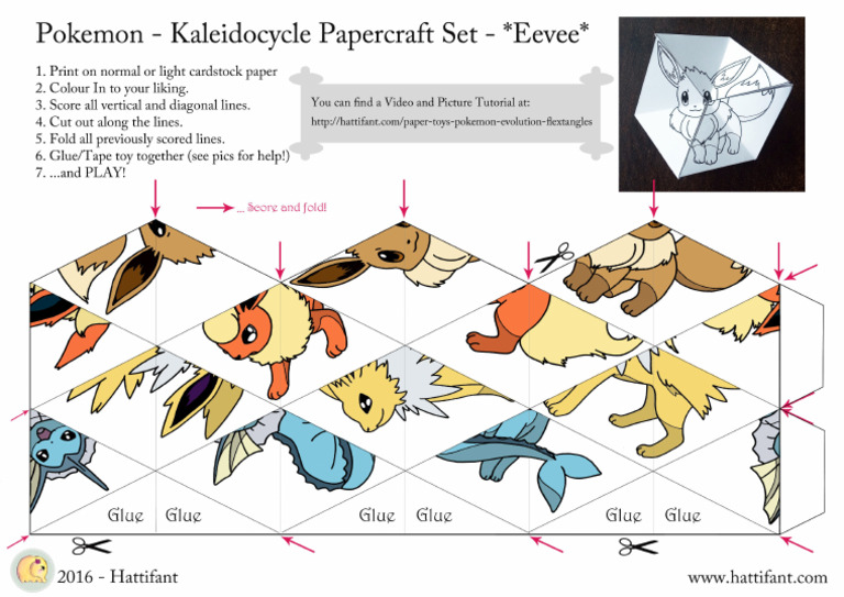 Kaleidocycle Pokemon Eevee Col A4 | PDF