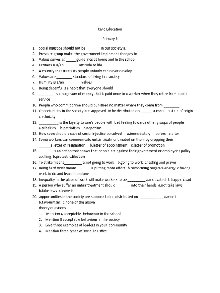 WHAT IS CIVIC EDUCATION FOR PRIMARY 5 visual data 4