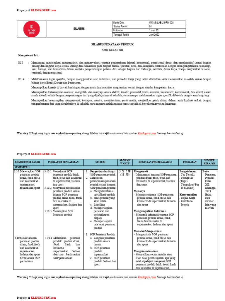 Silabus Xii Penataan Produk | PDF | Karier & Perkembangan | Pengelolaan ...