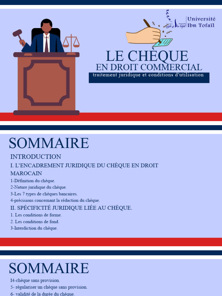 Types et règles du chèque au Maroc | PDF | Chèque | Banques