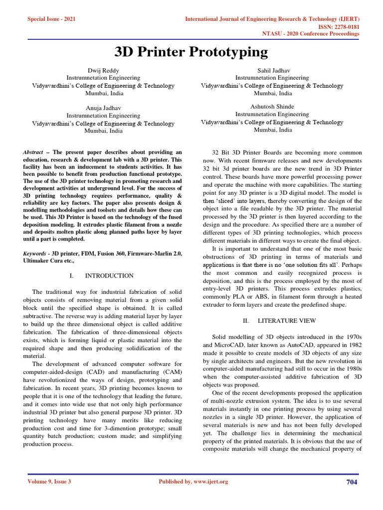 3D Printer Prototyping | PDF | 3 D Printing | Secondary Sector Of The ...